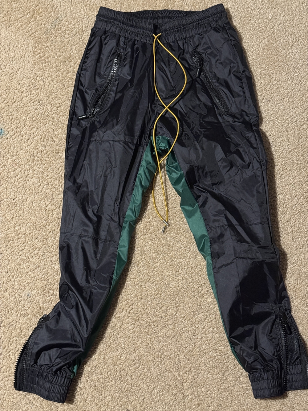RHUDE XS BRAND NEW Black Track Pants FLIGHT PANTS